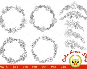Leaf svg, Branches Cut file, svg, Wedding Vector Clip Art, DIY wedding invitation clipart, ornament svg files, Silhouette and Cricut files