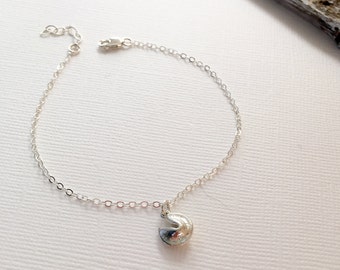 Silver Fortune Cookie Bracelet, Rose Gold Fortune Cookie Bracelet, Gold Fortune Cookie Bracelet, Good Luck Charm