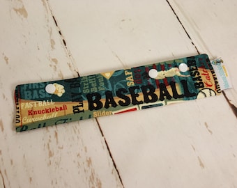Play Ball Baseball Long Needle Cozy DPN Holder - project holder 9"x2" - (Hold up to 8" Needles) NCL0032