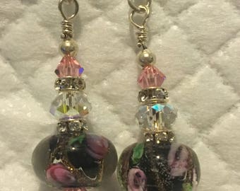 Swarovski and sterling silver earrings
