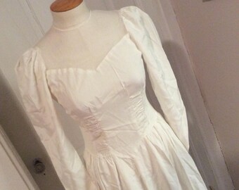 1940s, Vintage, Crisp, White Wedding, Bridal Gown