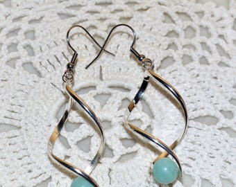 Earrings gemstones spirals