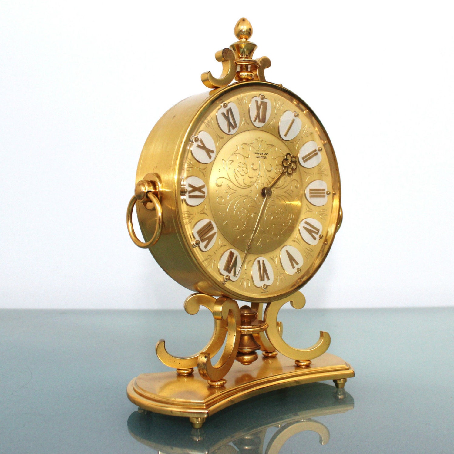 German Clock JUNGHANS MEISTER Mantel Clock JEWELED Chime