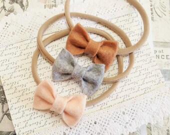 Felt Bow headbands, Fall Headbands Baby, Headbands For Teens, Newborn Baby Headbands, Headbands For Babies, Headbands Bows, Nylon Headband