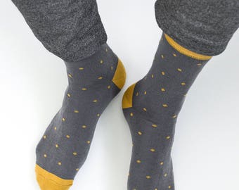 Gray Socks, Mens Socks, Casual Socks, Gift for Men, Colourful Socks, Wedding socks, Groom Socks, Groomsmen Socks, Retro Socks