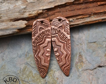 Medallion Shard, Copper Point shaped pair