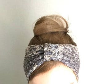 Lace Turban HeadBand Beige headband Summer fashion Womens Hair Accessory Turband Jersey Headband Hair band Hairband mocha brown top knot
