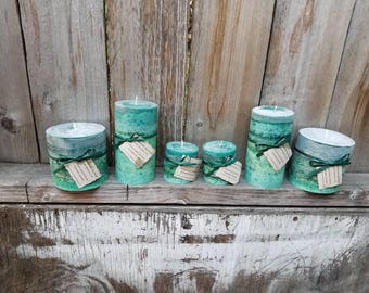 Yacht Salt Scented Round Pillar Candles