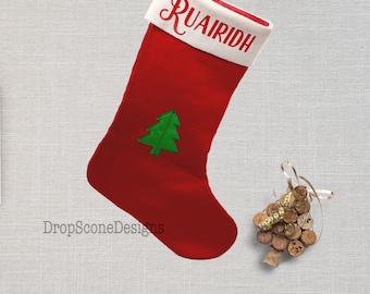 Luxury Personalised Christmas Stocking - Traditional Vintage Style / With Name / Presents / Gift for Child / Children / Kids / Baby / Dog