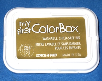 Gold Nontoxic Kids Ink Pad My First Color Box Washable Gold Ink Childs Stamp Pad Childsafe Ink Child Safe Stamp Pad Crafts for Kids