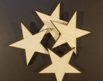 Crafting Supplies - 50 Laser Cut Wood Stars