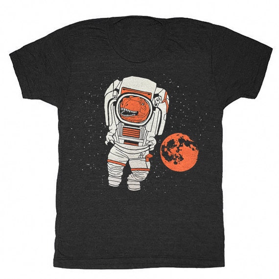 Trex Astronaut Unisex Mens T-shirt Retro SciFi Tee Shirt