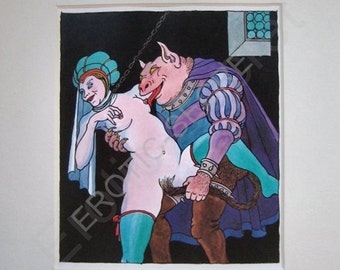 Curiosa Tomi Ungerer, parody phallus, erotic lithography