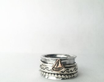 Meditation Ring, Worry ring, Spinning Ring, Fidget Ring, Sterling Silver, Silver Spinner Ring, Anxiety Ring, Silver Ring, Statement Ring