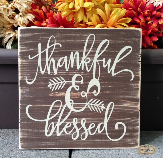 Thankful and Blessed Fall SIgn Fall Decor Thanksgiving