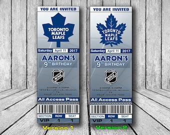 Toronto Maple Leafs Invitation, Toronto Maple Leafs Birthday Invitation, Hockey Invitation, Toronto Maple Leafs Team Invites