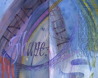 Spread from an artist's book: Shape