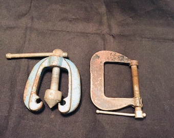 Industrial Tools Pair Vintage Garage Tools Pipe Clamp And Cincinnati C Clamp