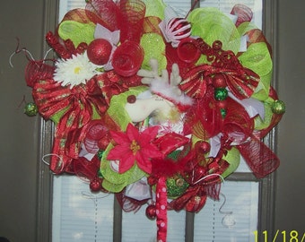 Reindeer Christmas wreath( sale was 59 now 45)