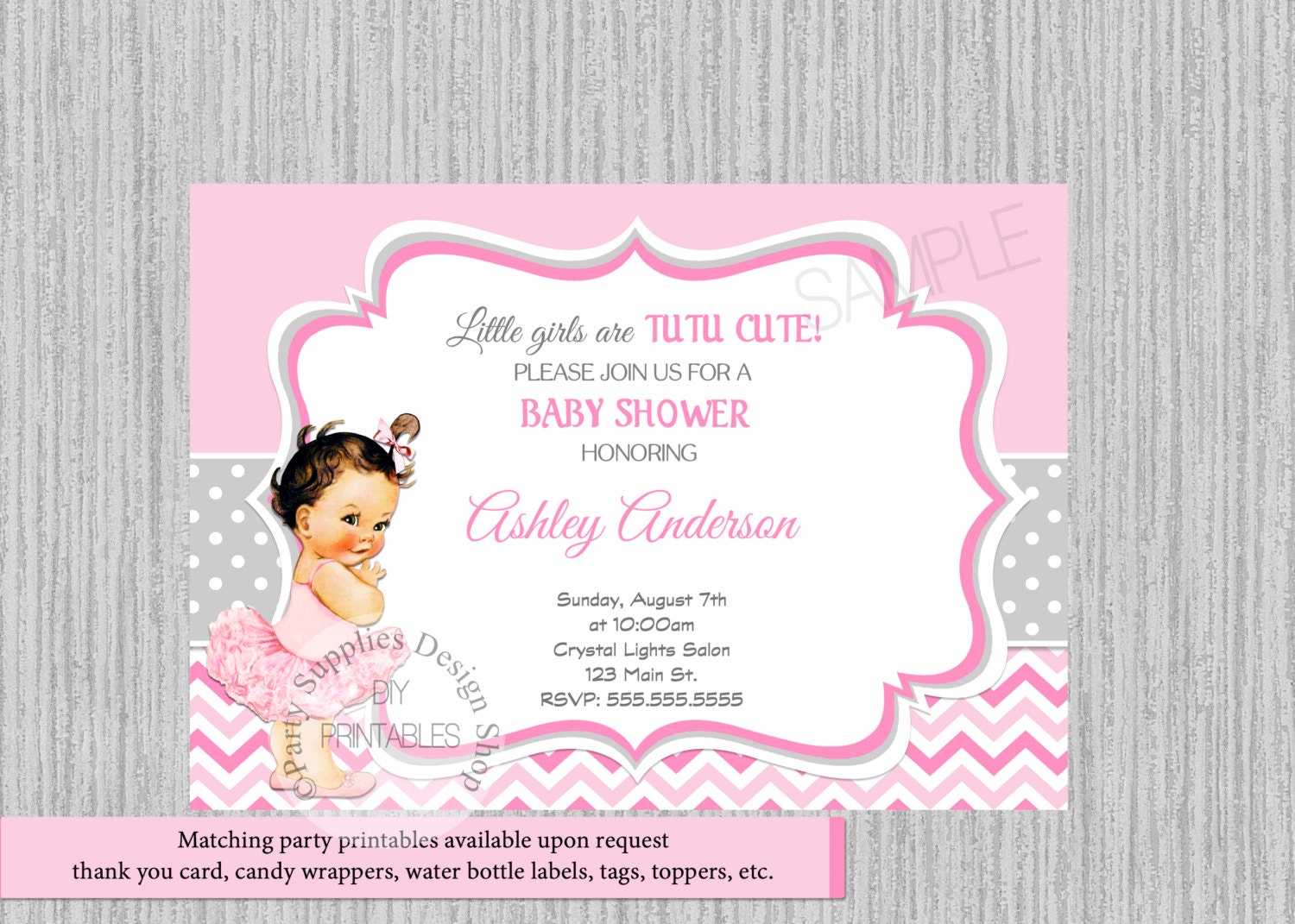 Ballerina Baby Shower Invitations Tutu Ballerina Baby Shower