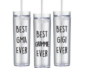 Best Grammie Ever Tumbler, Gma Gift Gigi Gift, Awesome Best in the World Gift, World's Best Gender Reveal Pregnancy Announcement Grandmother