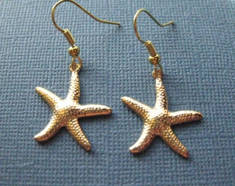 Starfish Earrings - Ocean Earrings - Dangle Earrings - Beach Earrings - Starfish Jewelry -- E116