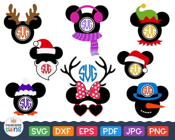 Download DISNEY CHRISTMAS SVG Mickey Ears with Santa Hat Antlers