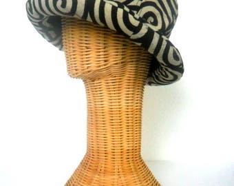 Bucket Hat Boho Hat, Hippie Hat Hipster Grey Black color hat Bohemian hat Sun Hat Vegan Bucket Hat gift, Rolled brim Summer Hat