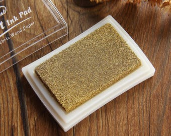 Craft Ink Pad - Waterproof Stamp Inkpad - Stamp Pad for Paper, Fabric, Wood - Gold