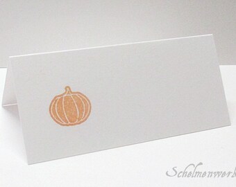 Table card with stamped pumpkin (6 pcs)