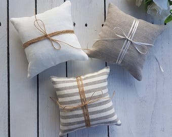 Burap ring pillow, rustic ring pillow, plain ring pillow, striped ring pillow