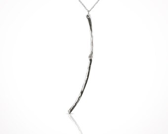 Sterling silver twig pendant