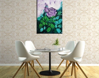 Palette Knife Painting,Rose,Acrylic.