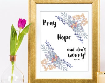 Padre Pio Quote Printable Pray Hope Don't Worry Catholic Saint Art