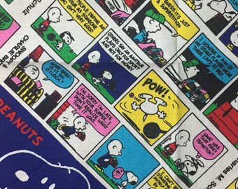 Vintage child's handkerchief Peanuts comic strips 1986 Snoopy handkerchief