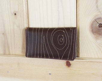 Faux Bois ) New Slim Wallet with Zippers