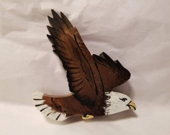 handmade wooden eagle magnet