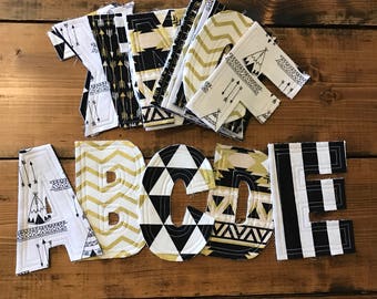 Quilted Alphabet Set - Quilted Letters - Fabric Alphabet - A-Z