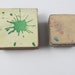 Ink Spot Splat Rubber Stamps Wood Back Used Vintage Hand Stamps, 2 Sizes