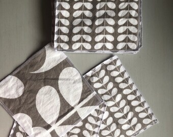 Set of 15,Family Cloth, Cloth Toilet, Reusable Wipes, Fabric Wipes, Baby Wipes, Unpaper Toilet wipes, Family Wipes, Zero Waste, Orla Kiely