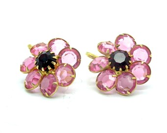 Cute CLIP ON EARRINGS for women Pink flower earrings clip on Vintage clip on earrings Valnetines day gifts Where can i get clip on earrings