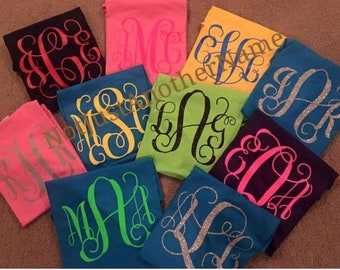LIMITED TIME! Monogrammed Long Sleeve T-Shirt, Women's Monogram Shirt You pick the monogram. We pick the colors!