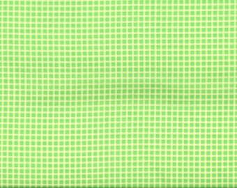 Lime green small PLAID fabric