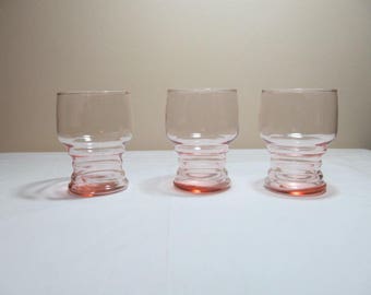 Pink Depressin Glass Set of Three Tumblers