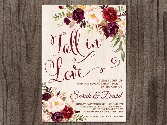 items similar to engagement party invitation fall in love fall invitations party