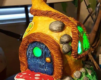 OOAK Sculpted Fairy House Light