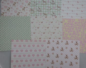 Assortment of "girl" 3 small patterned papers