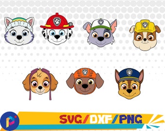 Paw Patrol face svg/Paw patrol shield svg,dxf,png/Paw patrol shield clipart for Silhouette,Cricut,Design,Print and any more