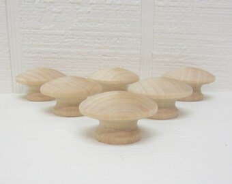 Wood Knobs New And Unfinished 1-1/2 Inch Wooden Door Knob Or Drawer Knob