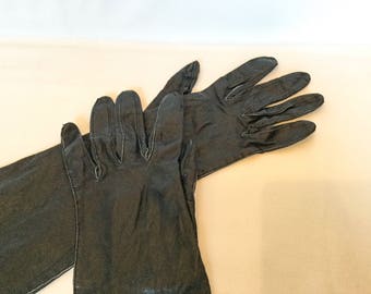 Table Cut Leather Gloves, Vintage Gloves, Ladies Gloves, Brown Leather Gloves, Gloves, Midcentury Gloves, Birthday Gift
